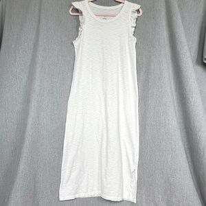 Universal Thread Women 100% Cotton Ruffle Sleeve Maxi Dress Sz S Stretch Cottage